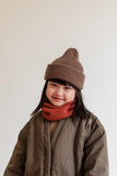 Beanie Fonzie Kids - Mocha - Hvid