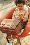 Leather satchel with buckles - Chestnut - Own Stuff