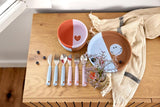 Bestekset met siliconen handvat - Happy Rascals Heart Lavender