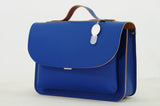 Lederen kleutertas met magneetsluiting - Cobalt
