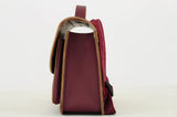Lederen kleutertas met magneetsluiting - Rabbit Aubergine