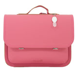 Lederen schooltas met magneetsluiting - Antique pink