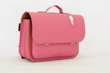 Lederen schooltas met magneetsluiting - Antique pink