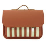 Lederen schooltas met magneetsluiting - Beach Chestnut
