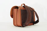 Lederen schooltas met magneetsluiting - Beach Chestnut