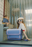 Lederen schooltas met magneetsluiting - Wave Lila