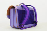 Lederen schooltas met magneetsluiting - Wave Lila