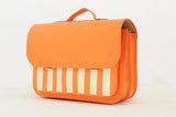 Lederen schooltas met magneetsluiting - Beach Orange