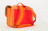 Lederen schooltas met magneetsluiting - Beach Orange