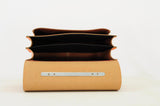 Lederen schooltas met magneetsluiting - Beach Orange