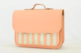 Lederen schooltas met magneetsluiting - Beach Peach