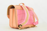 Lederen schooltas met magneetsluiting - Beach Peach