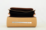 Lederen schooltas met magneetsluiting - Beach Peach