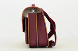 Lederen schooltas met magneetsluiting - Wave Aubergine