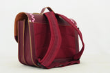 Lederen schooltas met magneetsluiting - Wave Aubergine