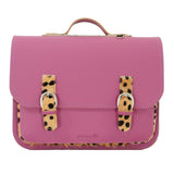 Lederen schooltas met gespen - Leo Plum
