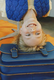 Leather satchel with buckles - Cobalt - Own Stuff