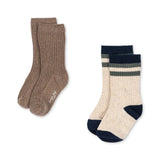 2-pack ribsokken - Navy Stripe