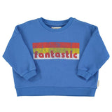 Sweater - blauw met "fantastic"-print