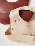 Silicone bibs 2 pack - Cherry/Mocca - Konges Slojd