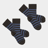 2-pack gestreepte sokken - Chocolate Sky