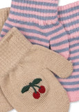 Filla wanten - Cherry/Stripe