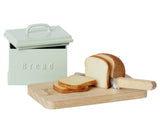 Miniature bread box with cutting board & knife - Maileg