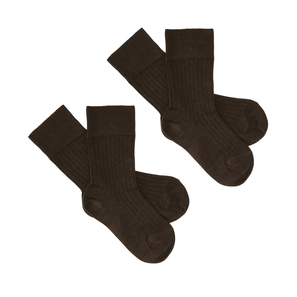 2 Pack Rib sokken - chocolate - FUB