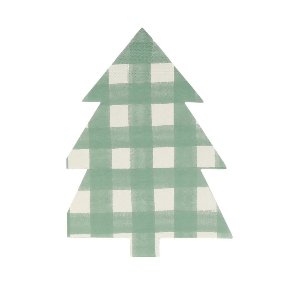 Gingham Christmas tree napkins - Meri Meri
