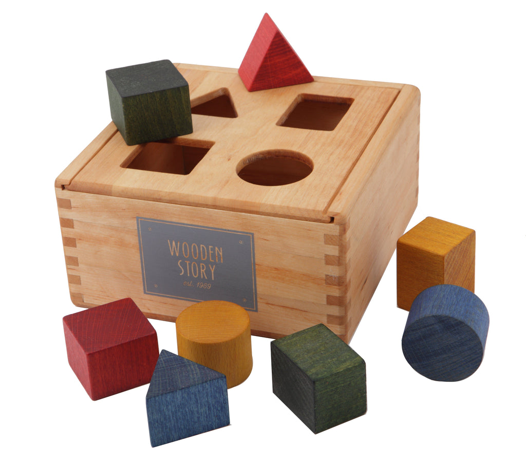 Wooden Story - Houten vormenpuzzel box - Rainbow