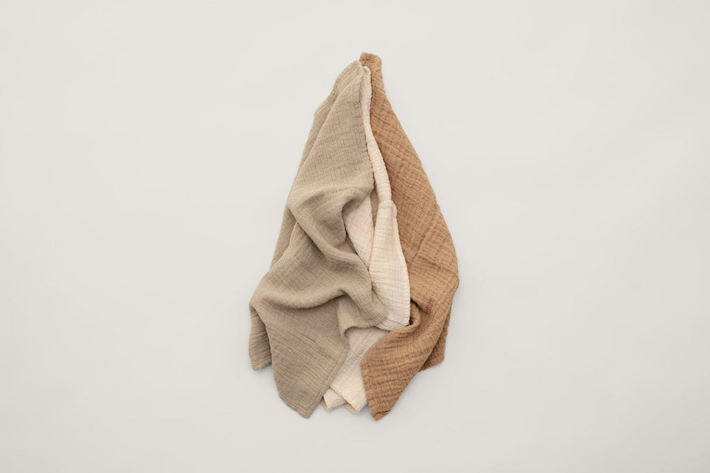 Garbo & Friends - Burp cloths muslin 40x40cm 3 stuks - Olive