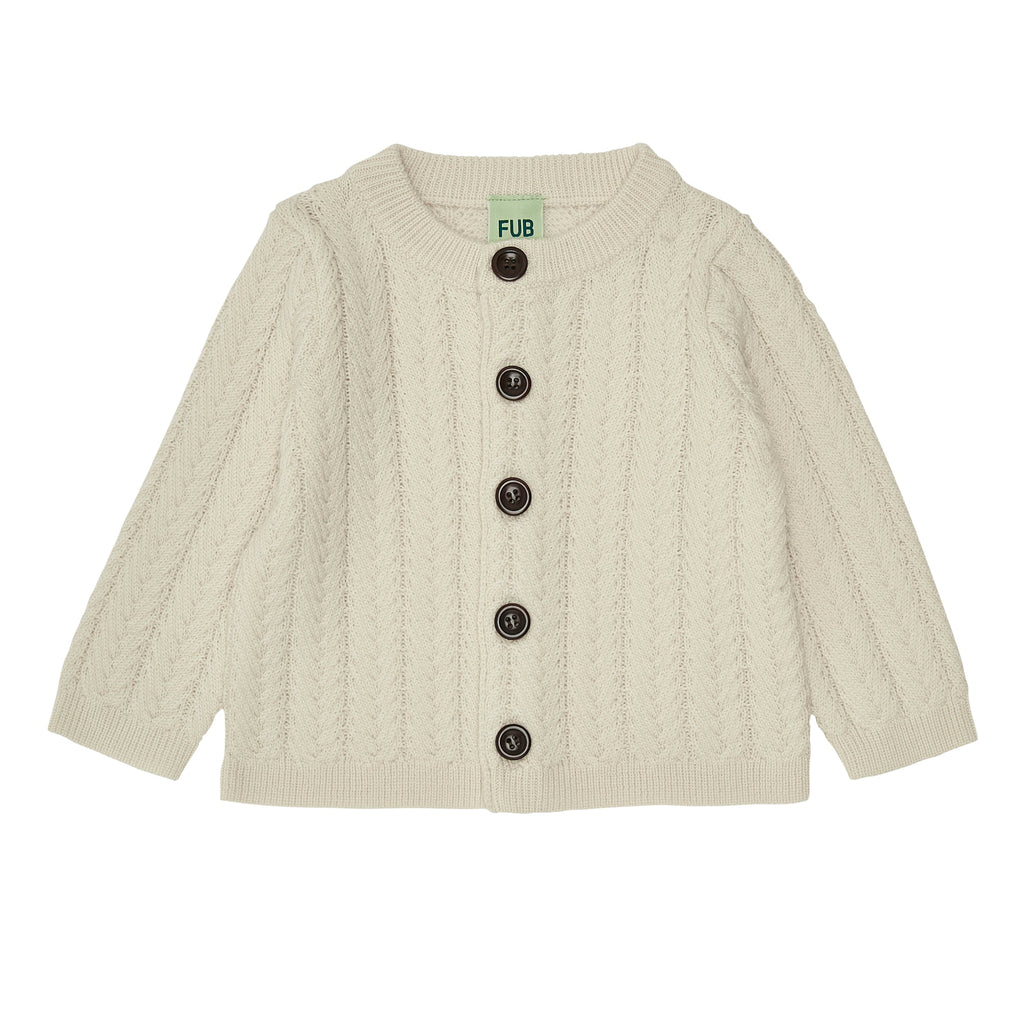 Baby structure cardigan - ecru -FUB