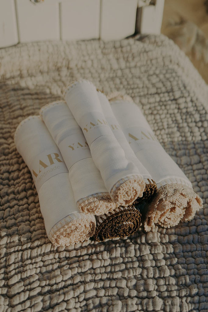 Yaarn - Triple Swaddle Blanket 70x100cm handgemaakt - Stone