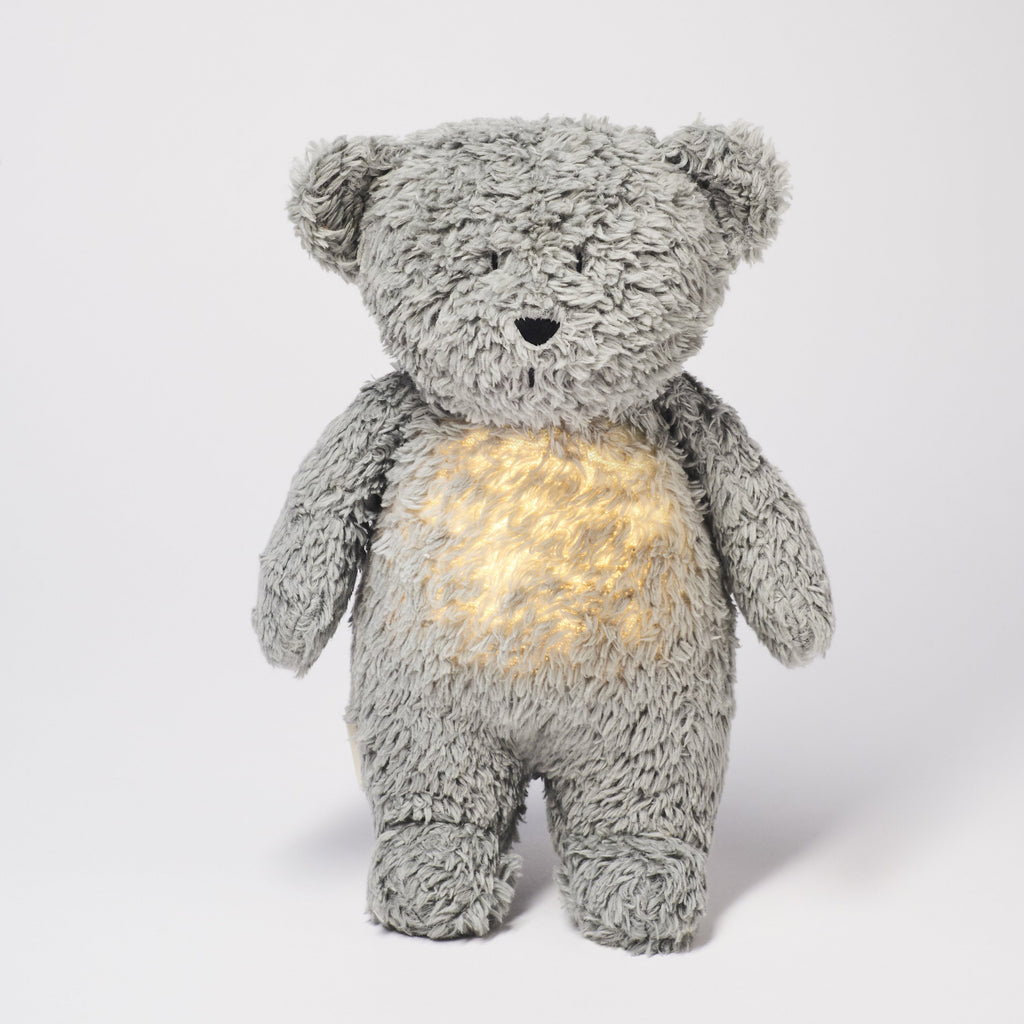 Moonie - The Humming Bear met lichtje en muziek - Minimal Grey
