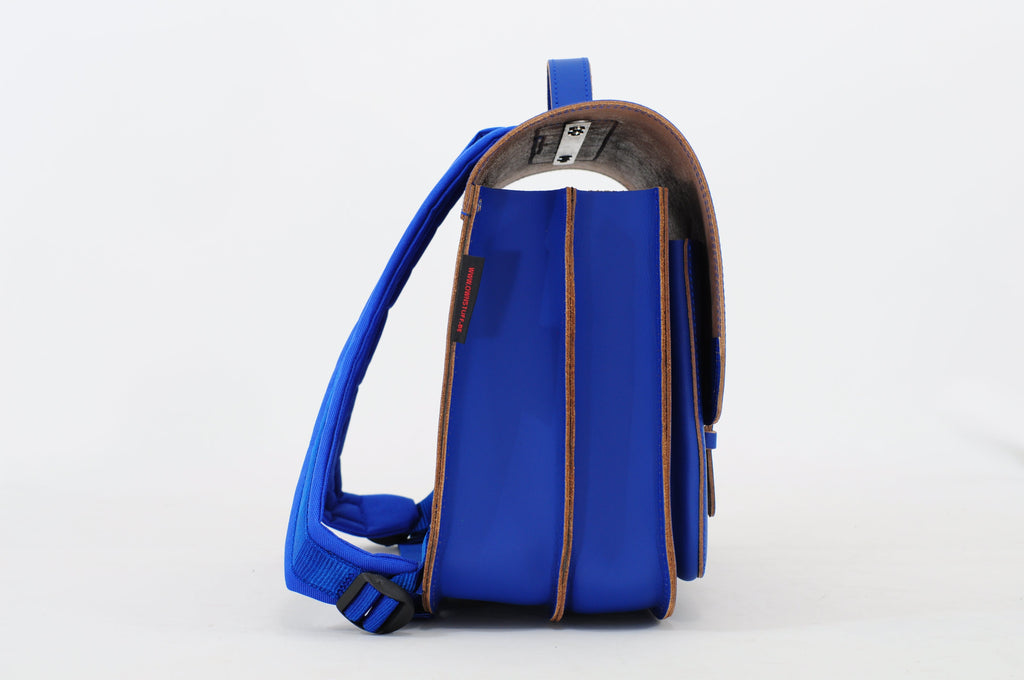 Lederen boekentas met gespen - Cobalt blauw - Own Stuff