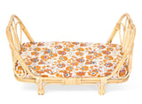 Rattan doll bed with colored mattress - Poppie Toys