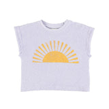T-shirt - lavendel met "Burning Sand" print