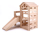 Houten Speelhuisje Bouwen & Spelen met glijbaan – KateHaa - Wooden Playhouse Build & Play with slide