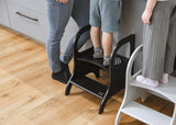 Adjustable wooden step stool Miimo - Black - Ette Tete