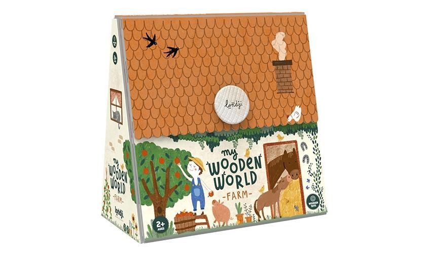 Houten spelletje - The wooden world farm - Londji