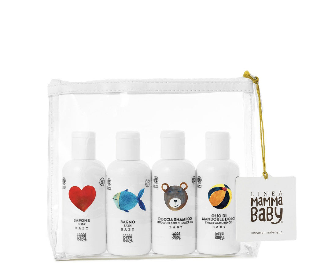 Reisset cosmos - 4x100 ml baby soap + baby bath + baby shampoo + baby olie - Linea Mamma baby