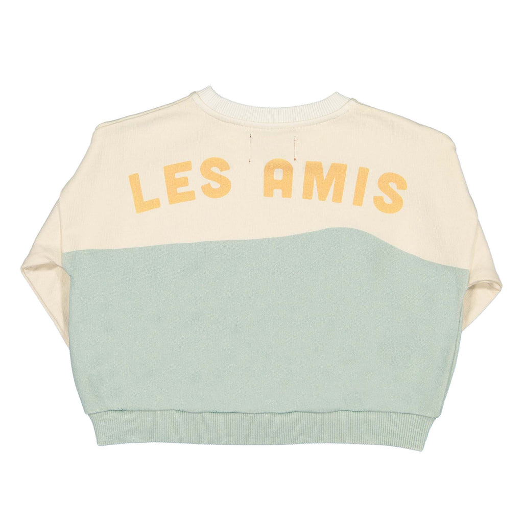 Sweater - off white & light blue "les amis" - piupiuchick